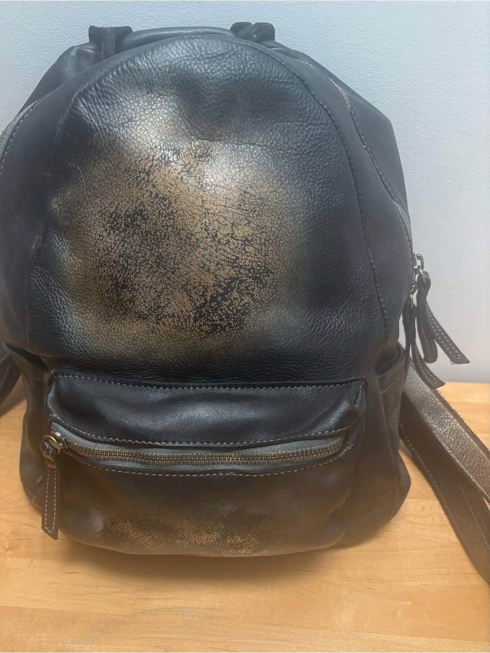 Lusher Explorer Leather Backpack Raw Onyx - New without Tags